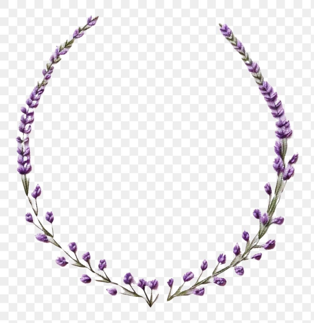 PNG Little Lavender circle border lavender embroidery necklace. AI generated Image by rawpixel.