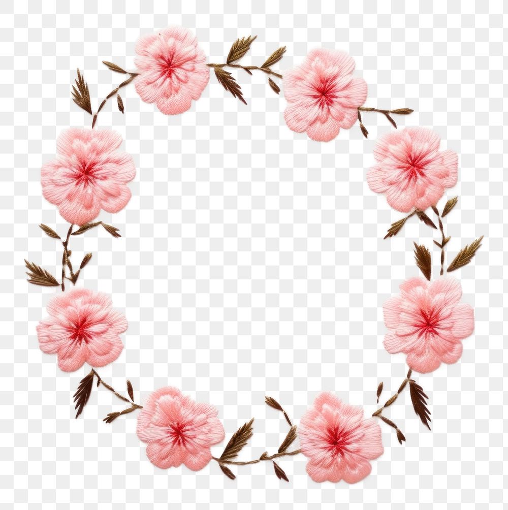 PNG Little Peony circle border pattern flower wreath. AI generated Image by rawpixel.