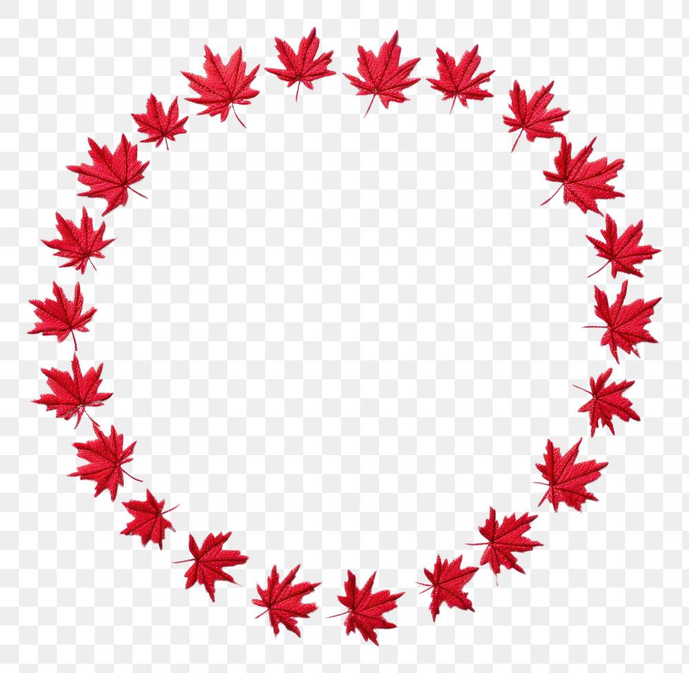 PNG Little red maple leaf circle border plant art accessories. AI generated Image by rawpixel.