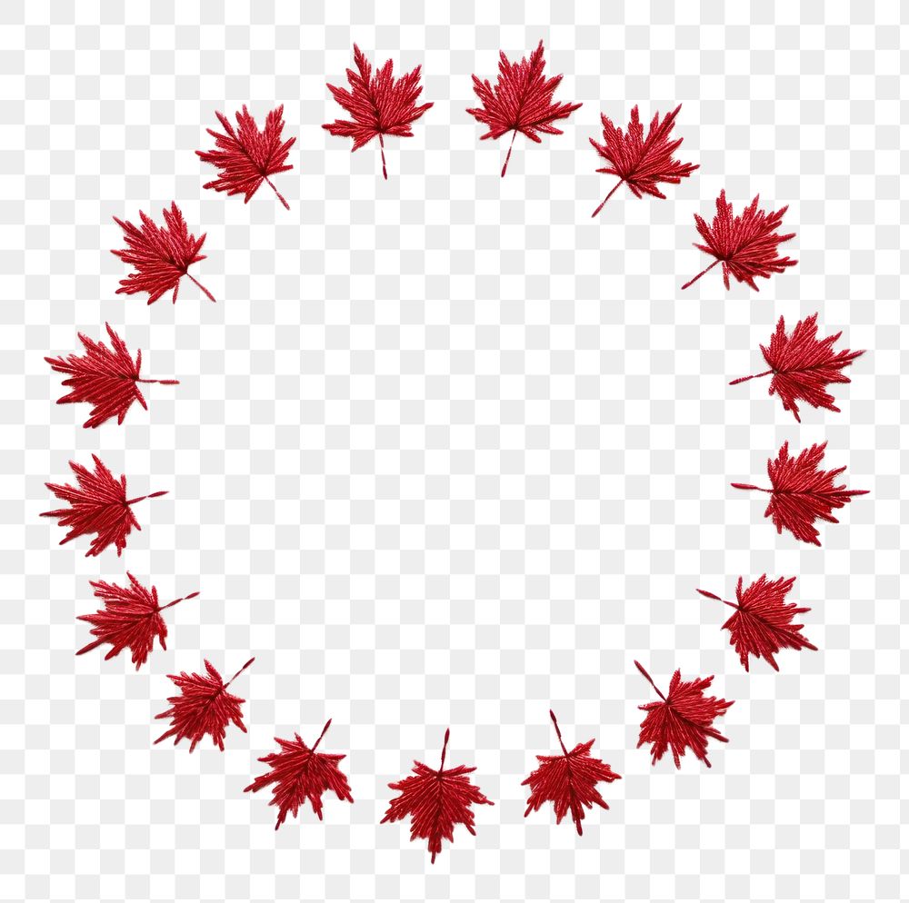 PNG Little red maple leaf circle border pattern plant accessories. AI generated Image by rawpixel.