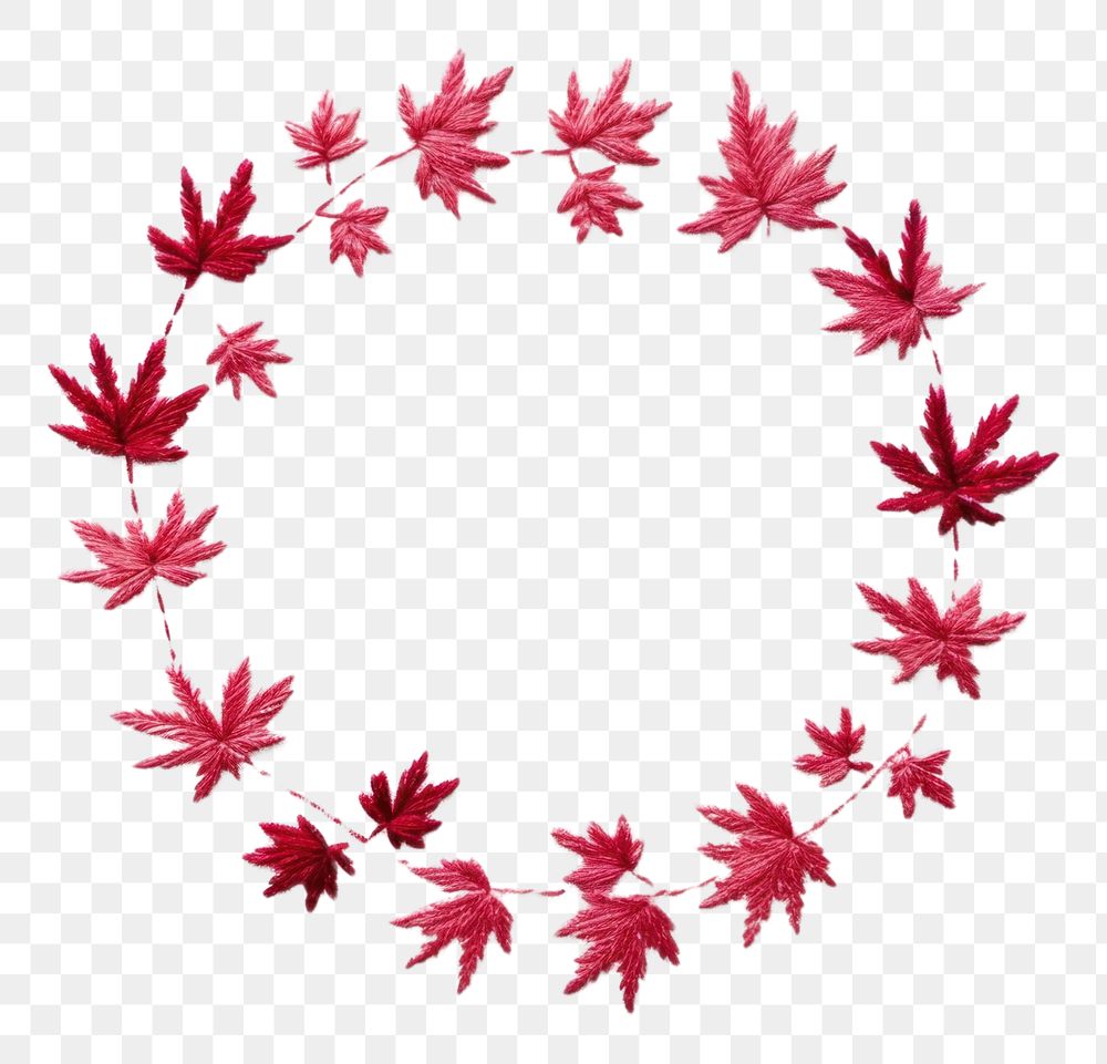 PNG Little red maple leaf circle border pattern plant accessories. AI generated Image by rawpixel.