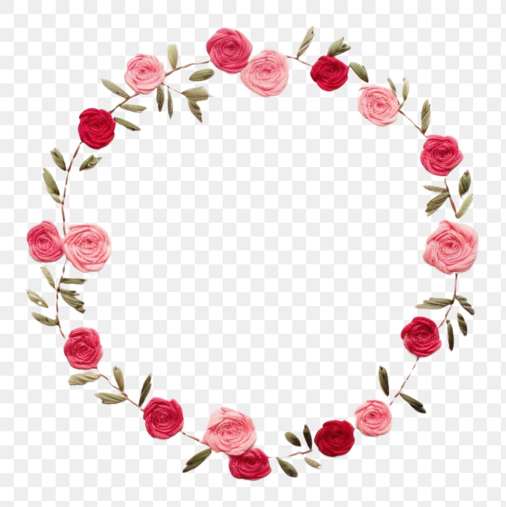 PNG Little rose circle border jewelry pattern flower. AI generated Image by rawpixel.
