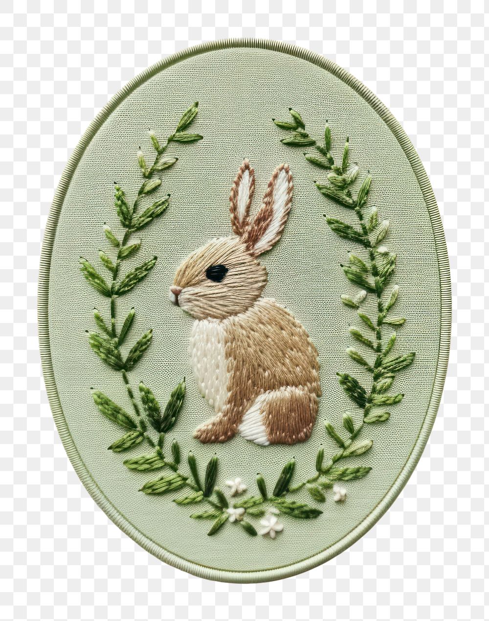 PNG Rabbit easter egg theme embroidery pattern representation. AI generated Image by rawpixel.