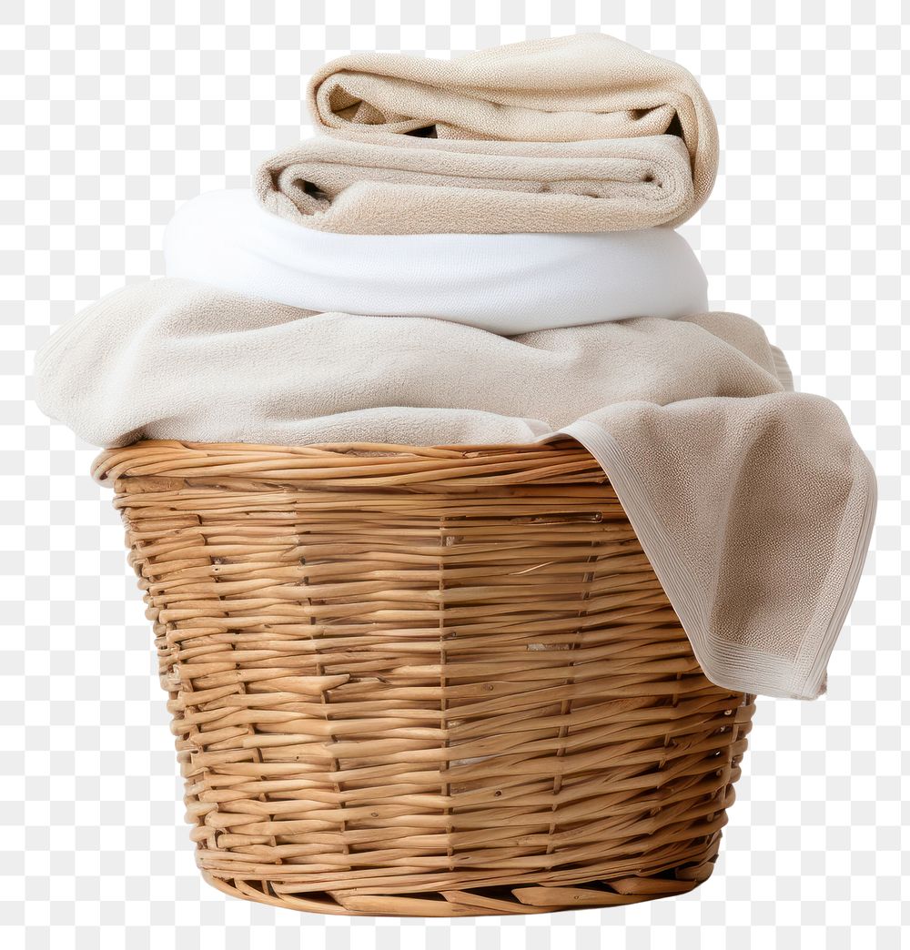 PNG Laundry basket laundry linen white. AI generated Image by rawpixel.