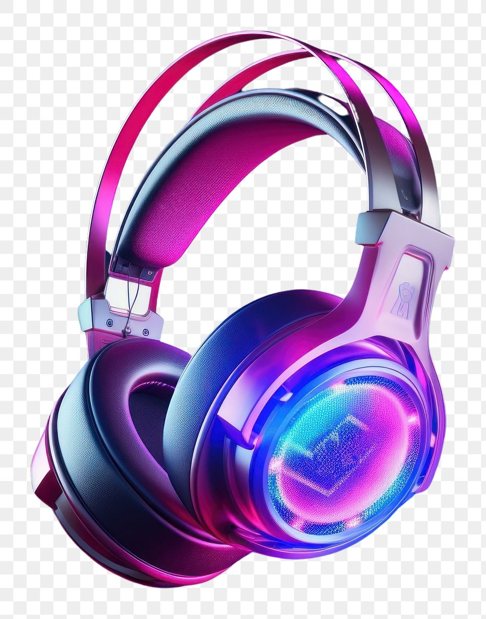 PNG Gaming headset headphones light illuminated