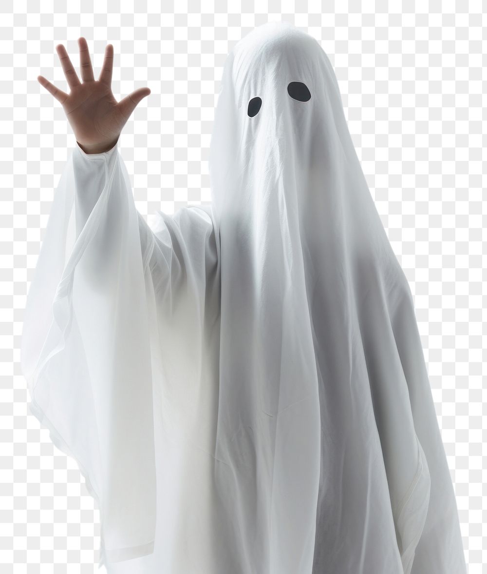 PNG  White ghost costume adult veil representation. AI generated Image by rawpixel.