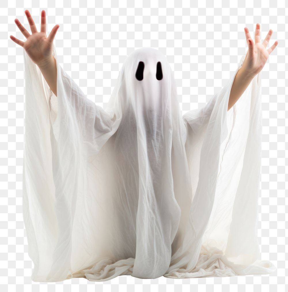 PNG  White ghost costume adult dress hand. AI generated Image by rawpixel.