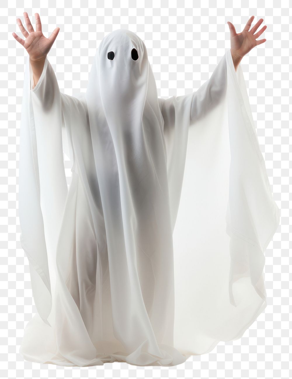 PNG  White ghost costume adult white background representation. AI generated Image by rawpixel.