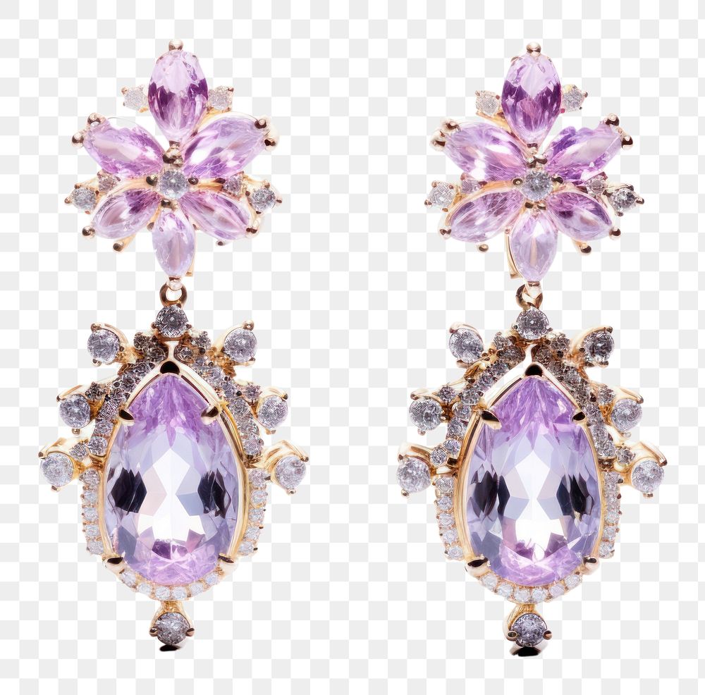PNG Earring jewellery amethyst gemstone jewelry. AI generated Image by rawpixel.