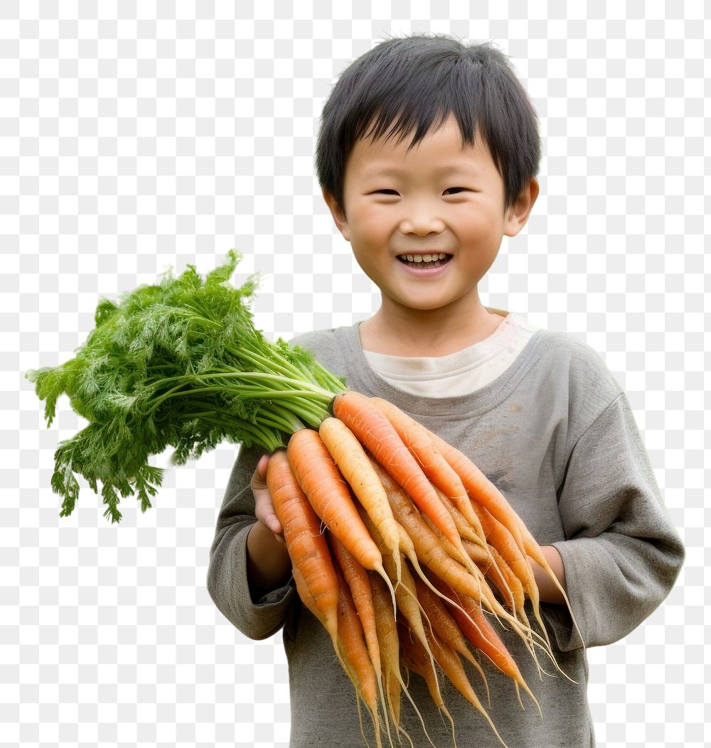 PNG Happy asian farmer portrait holding carrot. AI generated Image by rawpixel.