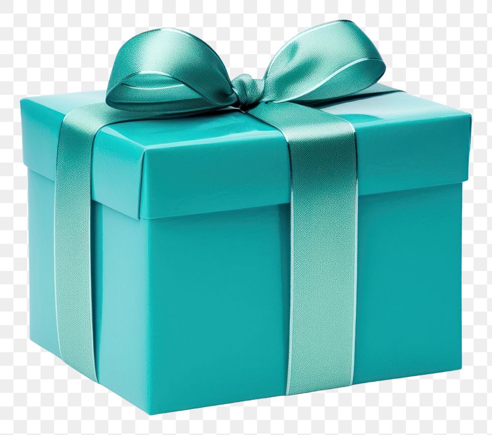 PNG  Gift box anniversary celebration turquoise. AI generated Image by rawpixel.