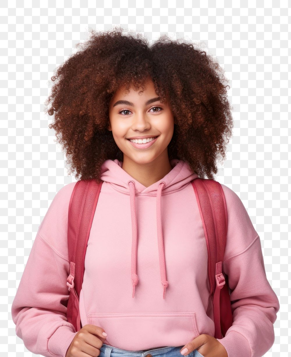 PNG African american teen girl portrait smiling adult. AI generated Image by rawpixel.