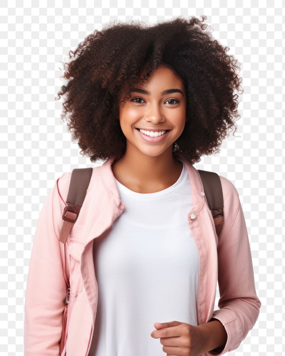 PNG African american teen girl portrait smiling smile. AI generated Image by rawpixel.