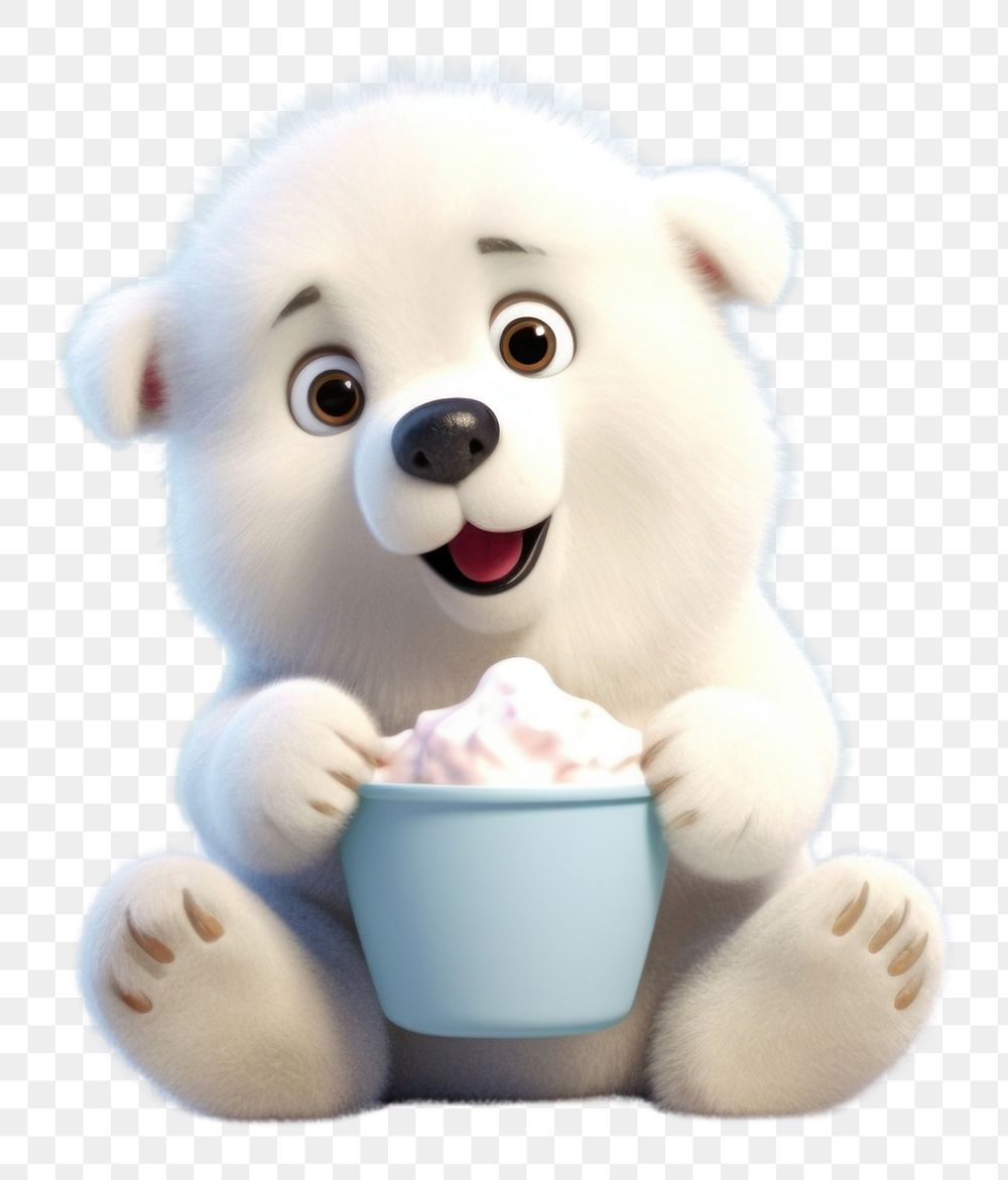 PNG  Polar bear dessert mammal representation. AI generated Image by rawpixel.