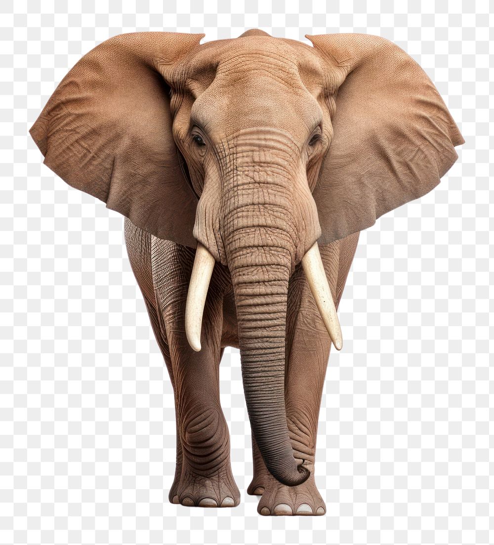 PNG African elephant wildlife animal mammal. 