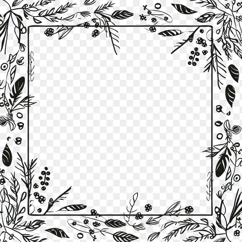 PNG  Botanical backgrounds pattern doodle. AI generated Image by rawpixel.