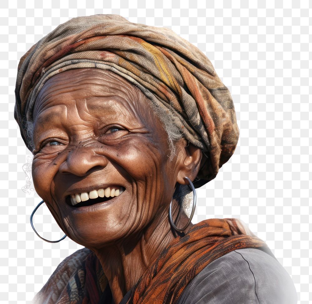 PNG Black old woman smiling portrait laughing adult. AI generated Image by rawpixel.