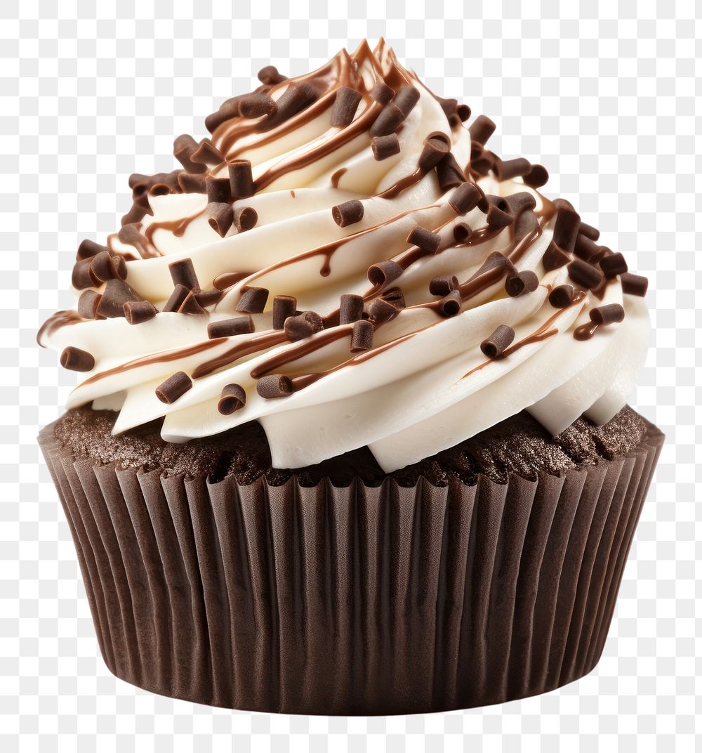 PNG Chocolate cupcake dessert cream food. AI generated Image by rawpixel.