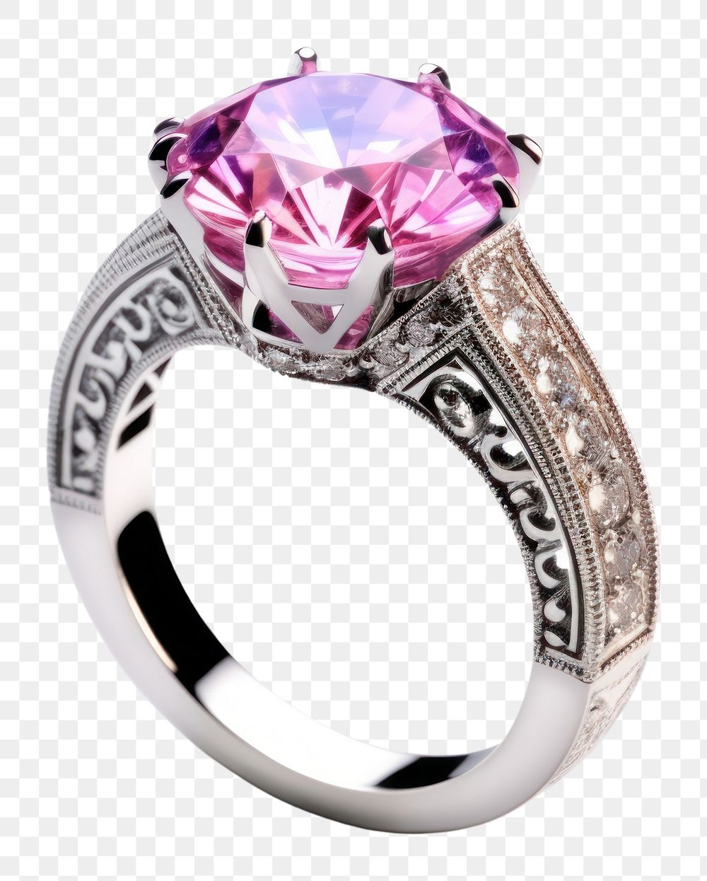 PNG Crystal ring amethyst gemstone jewelry. AI generated Image by rawpixel.