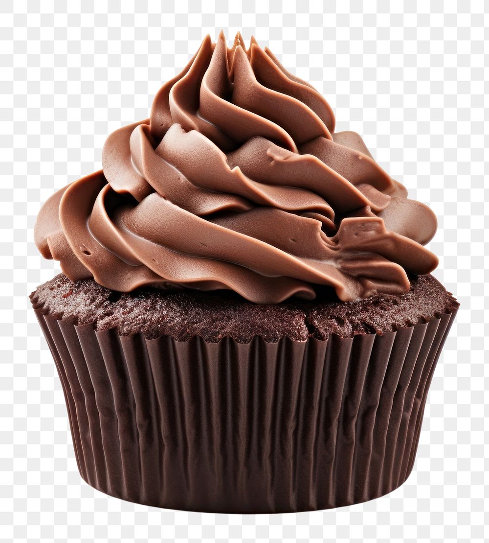 PNG Dark choco cupcake dessert muffin cream. AI generated Image by rawpixel.