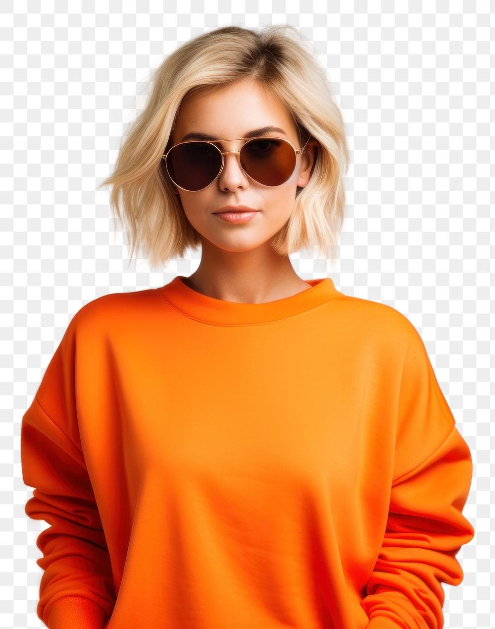 PNG  Fashionable sunglasses sweatshirt portrait. AI generated Image by rawpixel.
