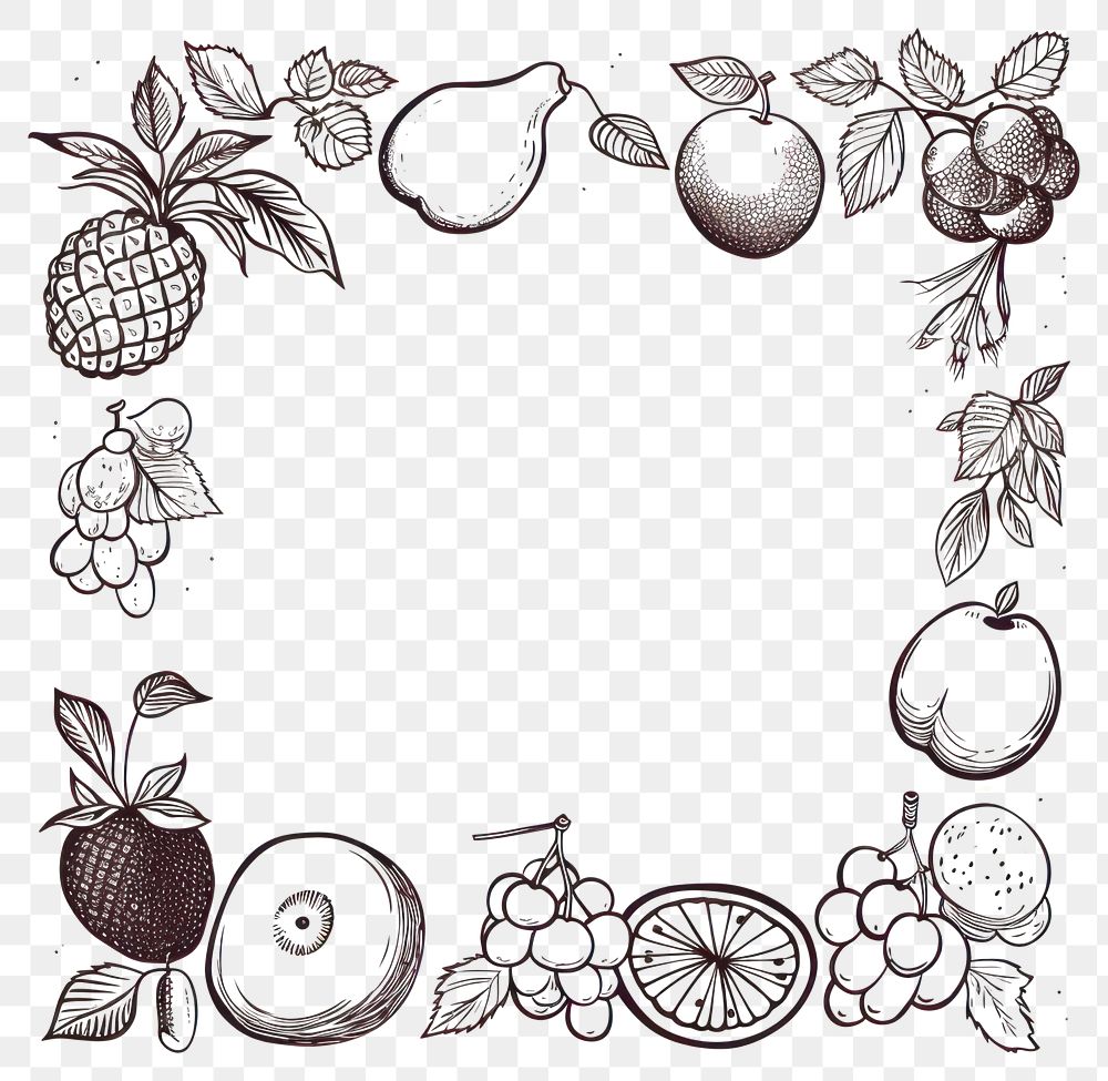 PNG  Fruit drawing sketch doodle. AI generated Image by rawpixel.