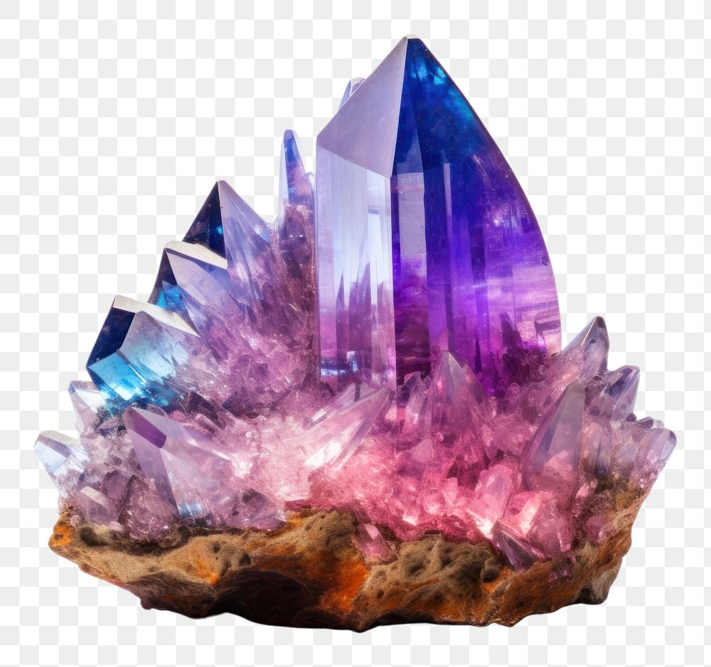 PNG Healing crystal gemstone amethyst mineral. AI generated Image by rawpixel.