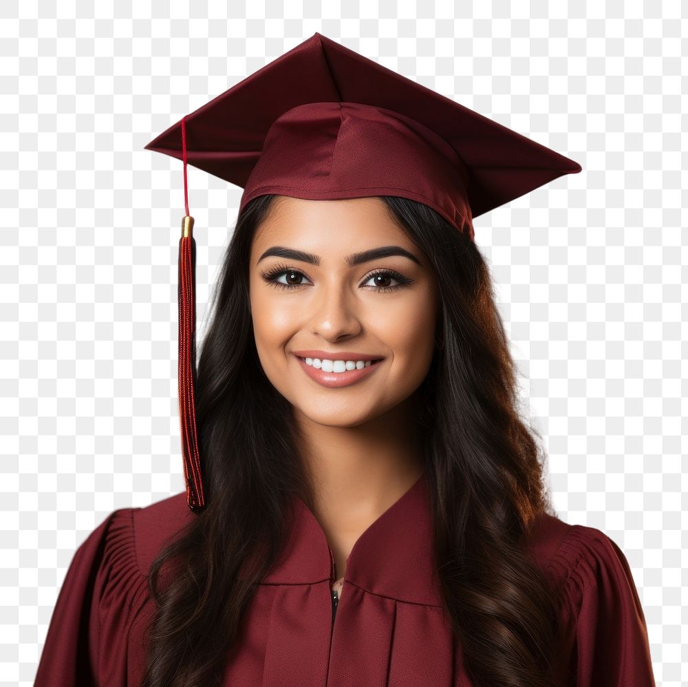 PNG Indian girl graduating graduation student smile