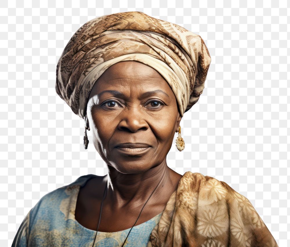 PNG Middleaged african woman necklace portrait jewelry. AI generated Image by rawpixel.