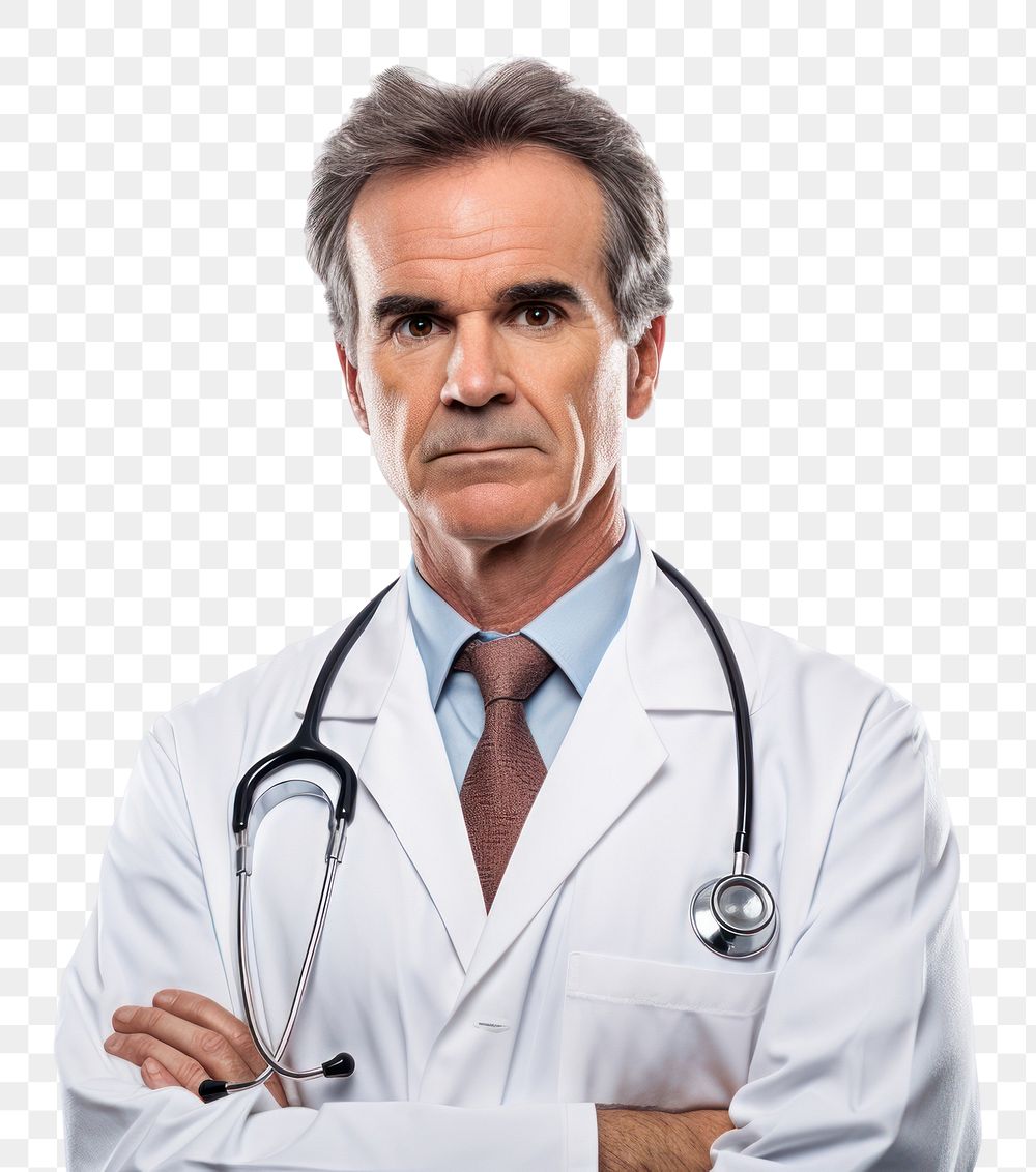PNG Normal looking doctor adult white background stethoscope. AI generated Image by rawpixel.