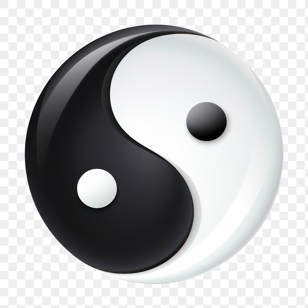 photo of *yin yan icon*, taoism religious symbol, isolated on white background --ar 3:2