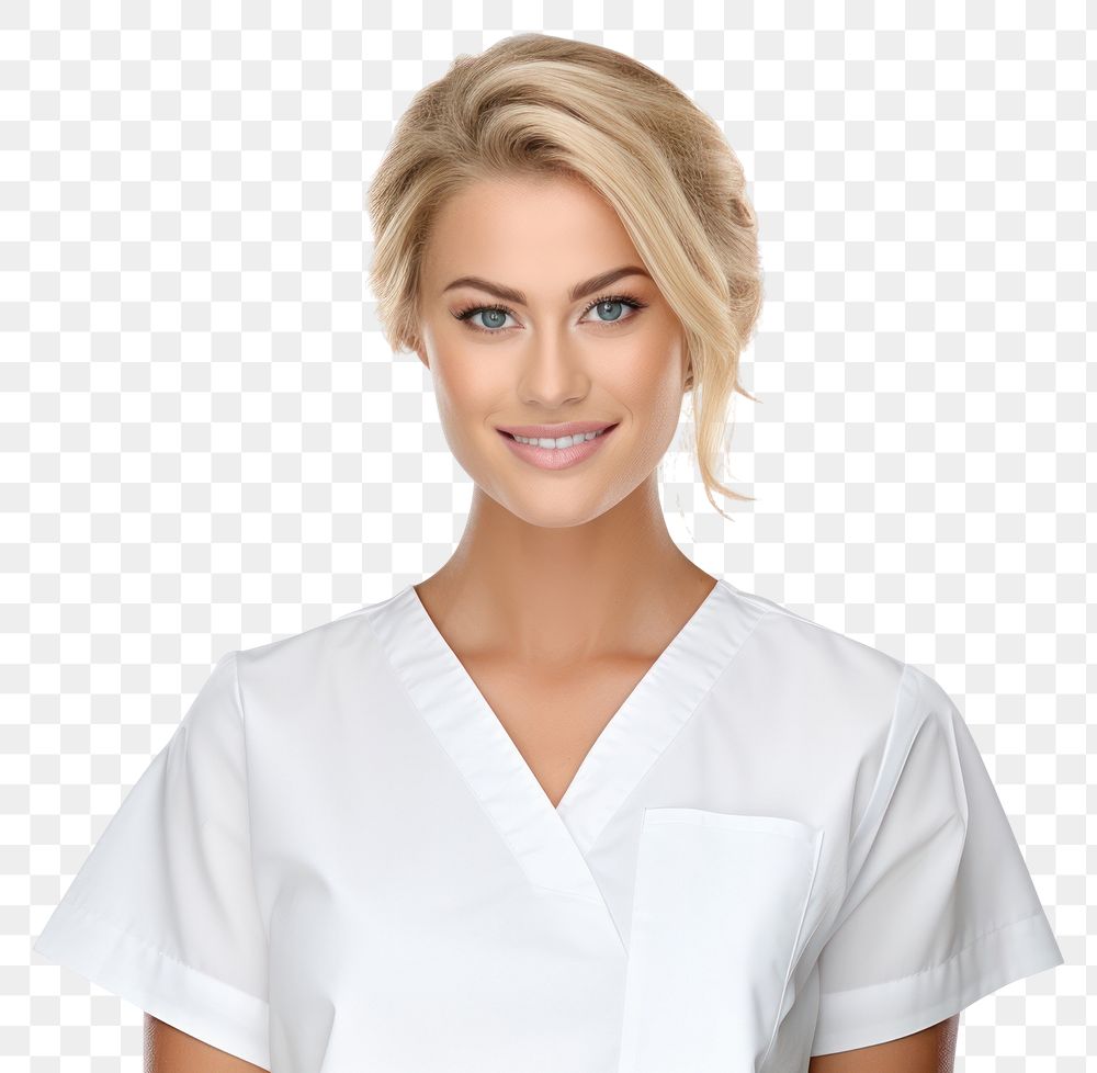 PNG  Female nurse adult white background stethoscope. AI generated Image by rawpixel.