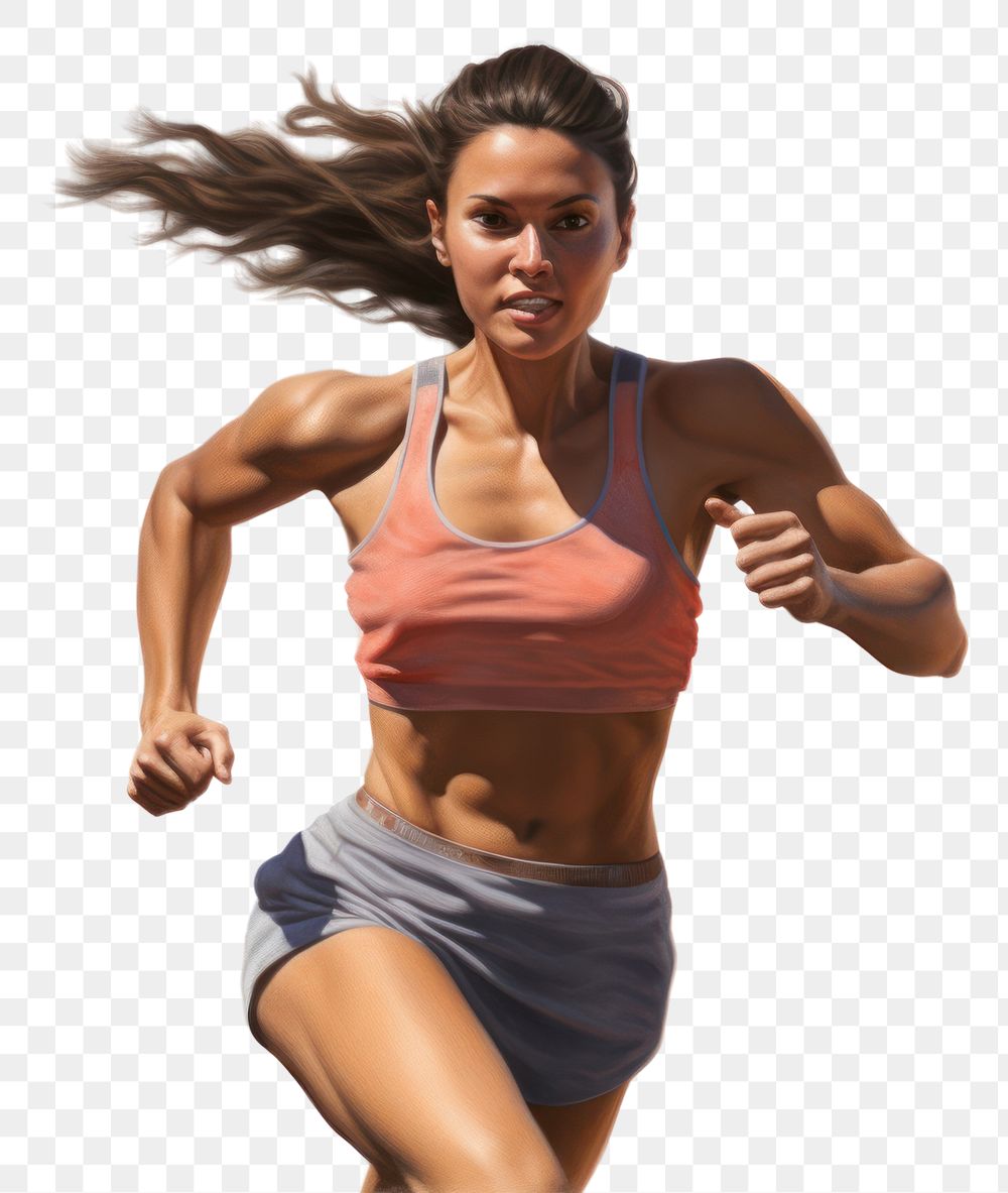 PNG  Female runner running jogging adult. AI generated Image by rawpixel.