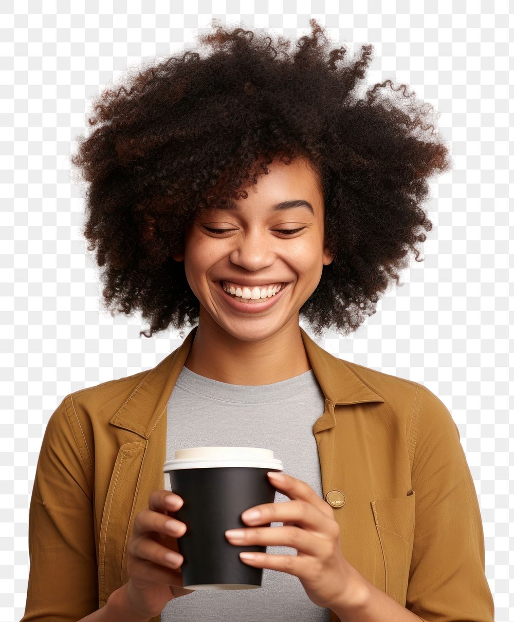 PNG Using phone cup laughing portrait. AI generated Image by rawpixel.