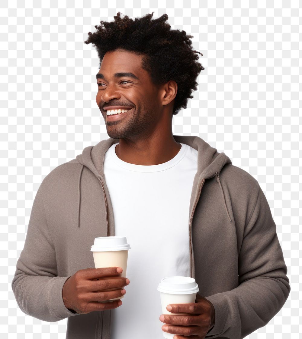 PNG Using phone cup laughing portrait. AI generated Image by rawpixel.