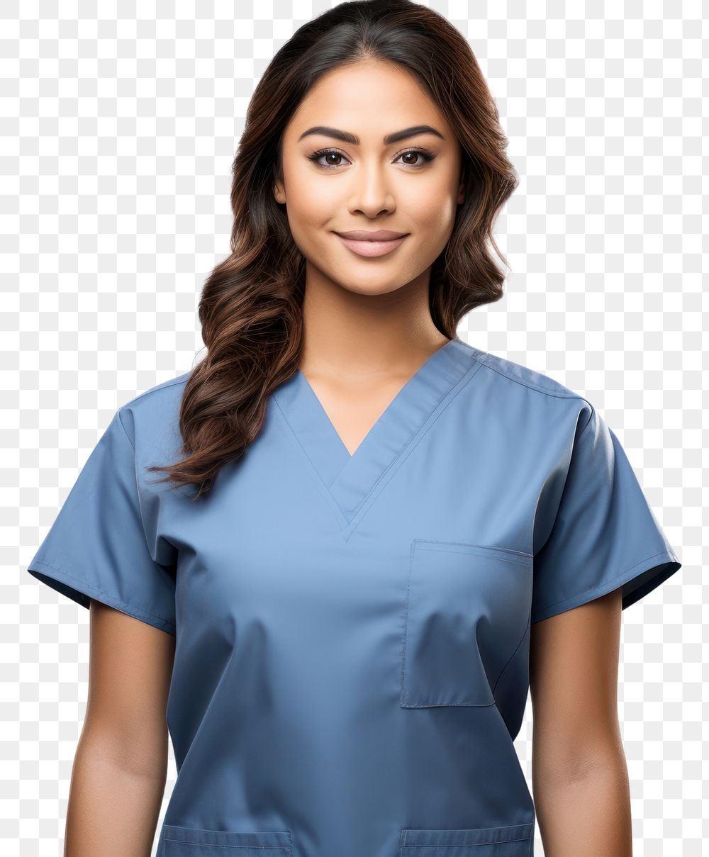 PNG  Nurse white background stethoscope hairstyle. AI generated Image by rawpixel.