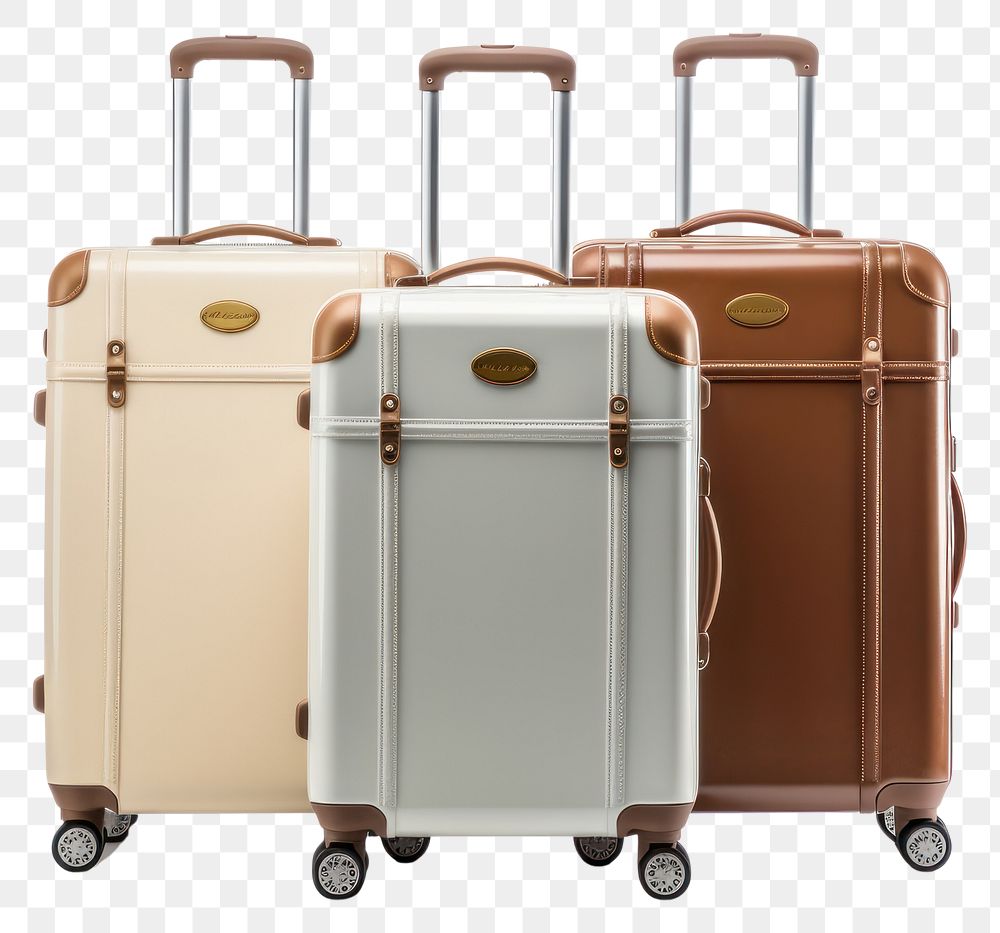 PNG  Luxury luggages suitcase white background briefcase. AI generated Image by rawpixel.