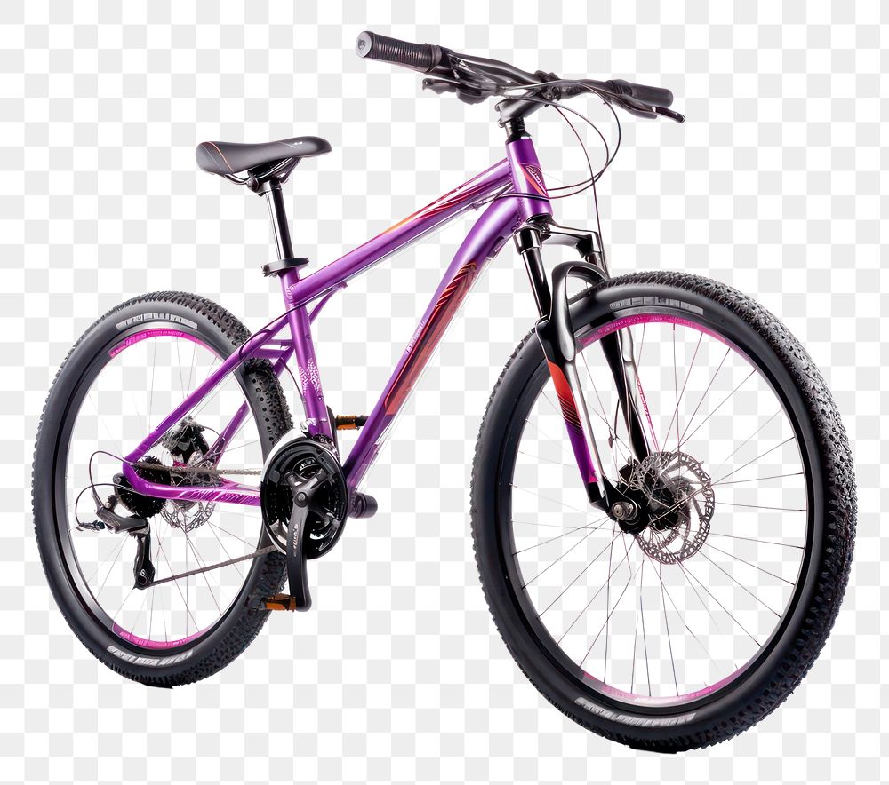 PNG Mountain bike bicycle vehicle purple. AI generated Image by rawpixel.