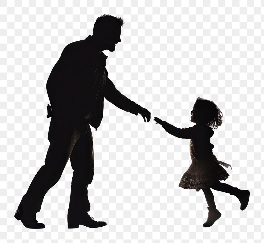 PNG Photo of silhouette of father playing with child footwear dancing adult. AI generated Image by rawpixel.