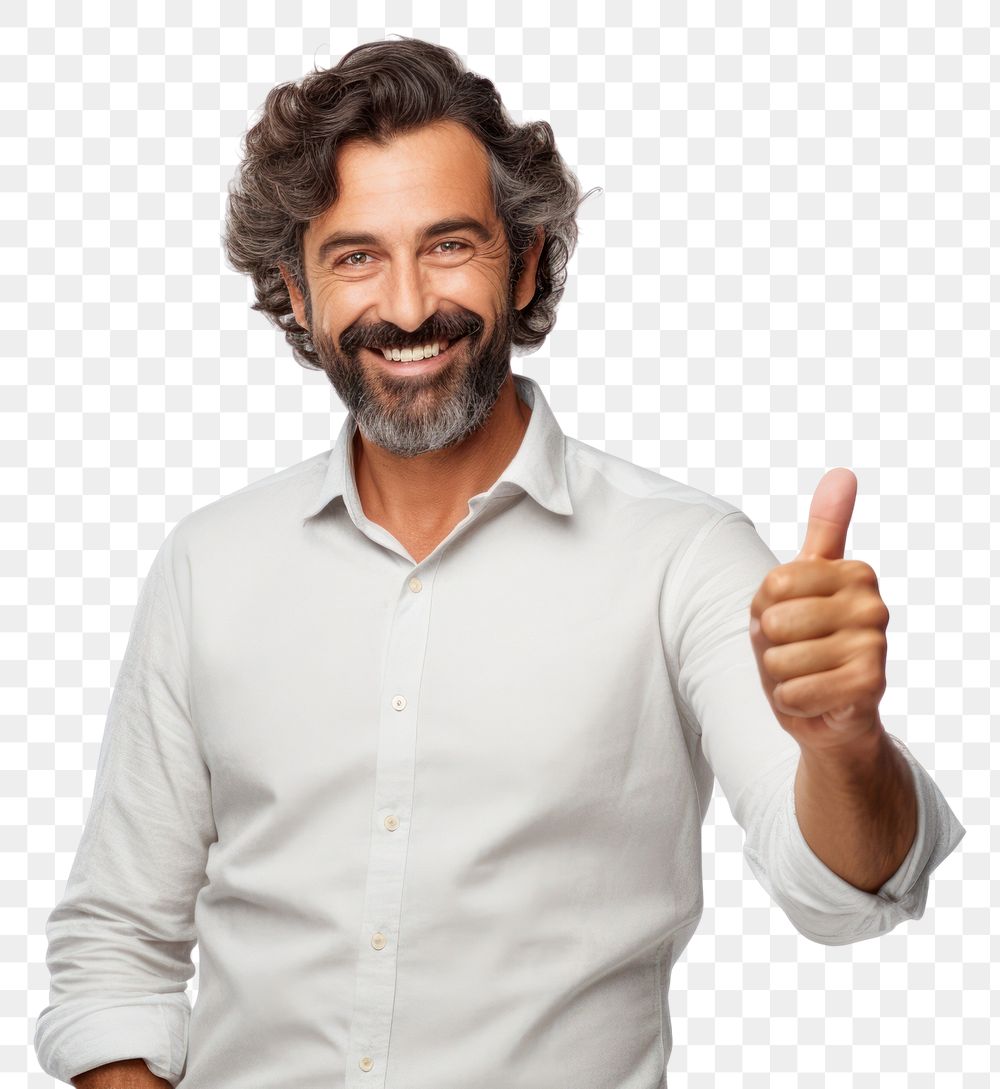 PNG  Smiling man finger pointing smile. AI generated Image by rawpixel.