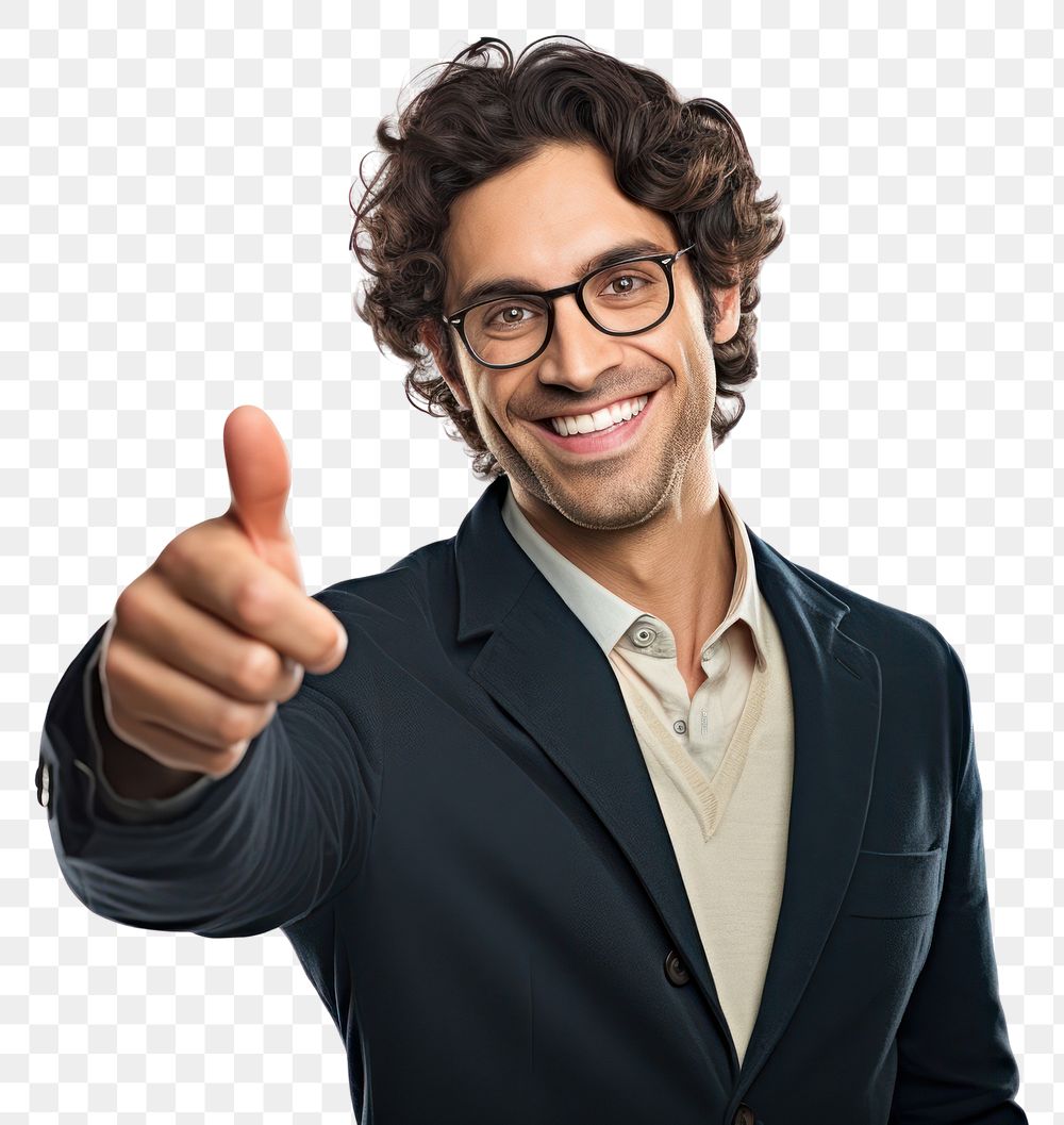 PNG  Smiling man pointing finger smile. AI generated Image by rawpixel.