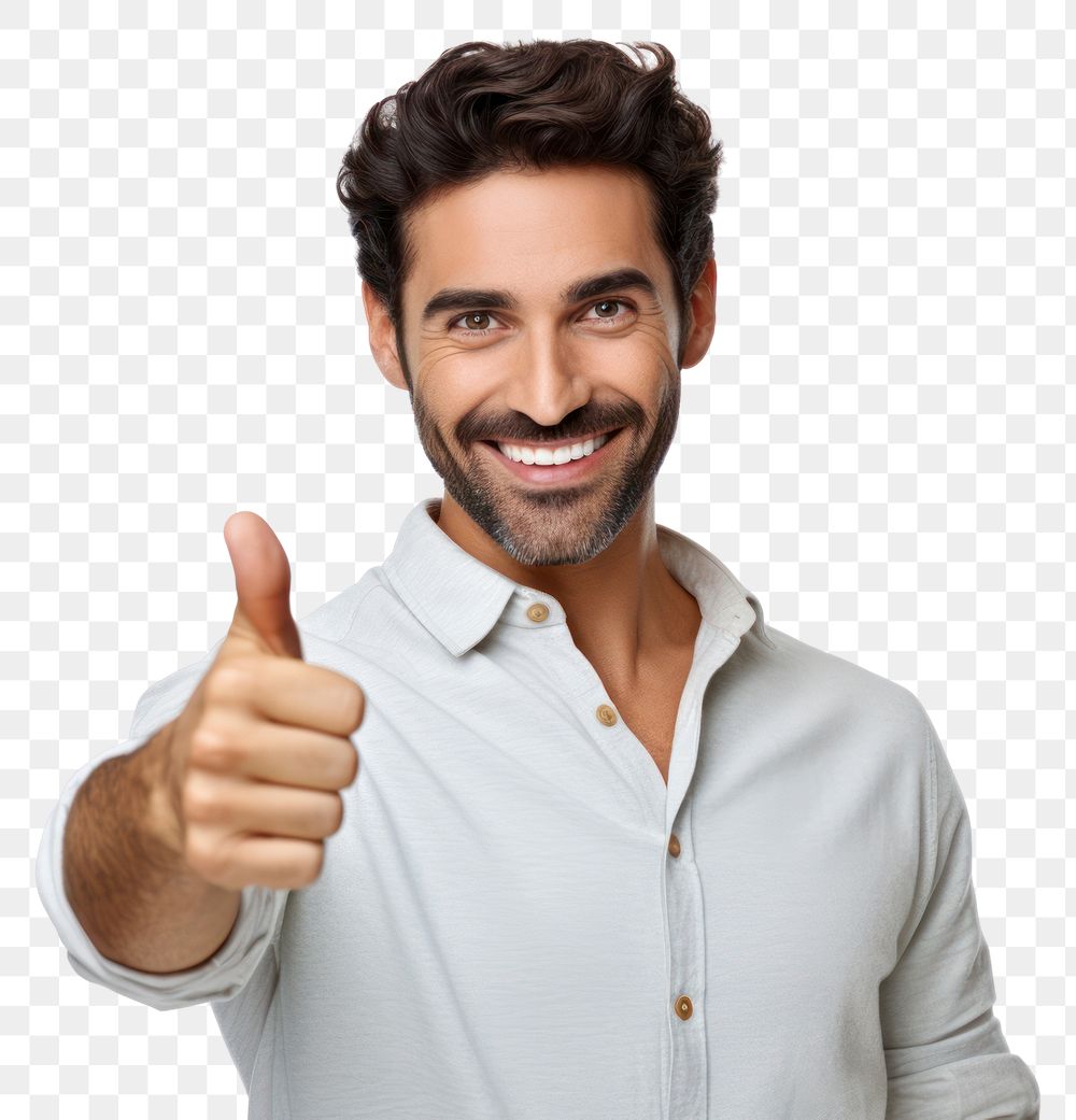 PNG  Smiling man finger pointing adult. AI generated Image by rawpixel.