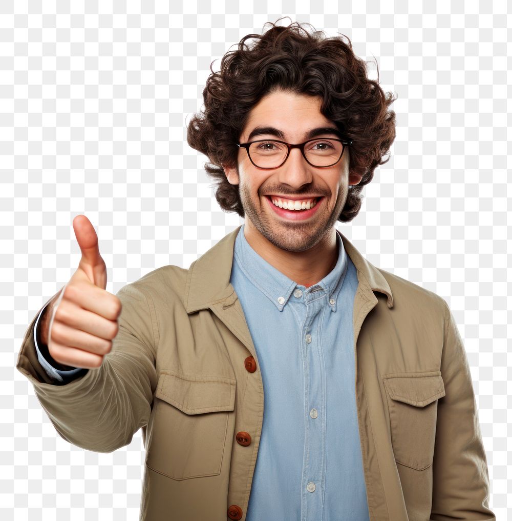 PNG  Smiling man pointing glasses smile. AI generated Image by rawpixel.