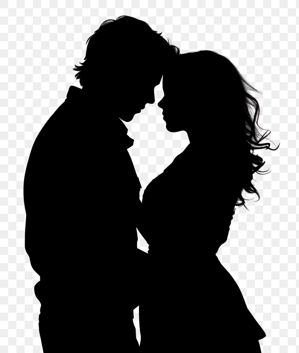 PNG  Couple silhouette backlighting adult. AI generated Image by rawpixel.