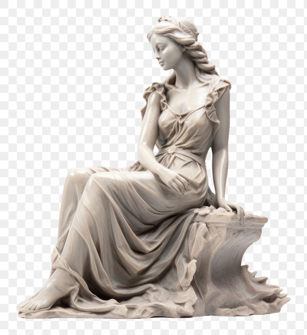 PNG Sculpture of a lady figurine statue art. AI generated Image by rawpixel.