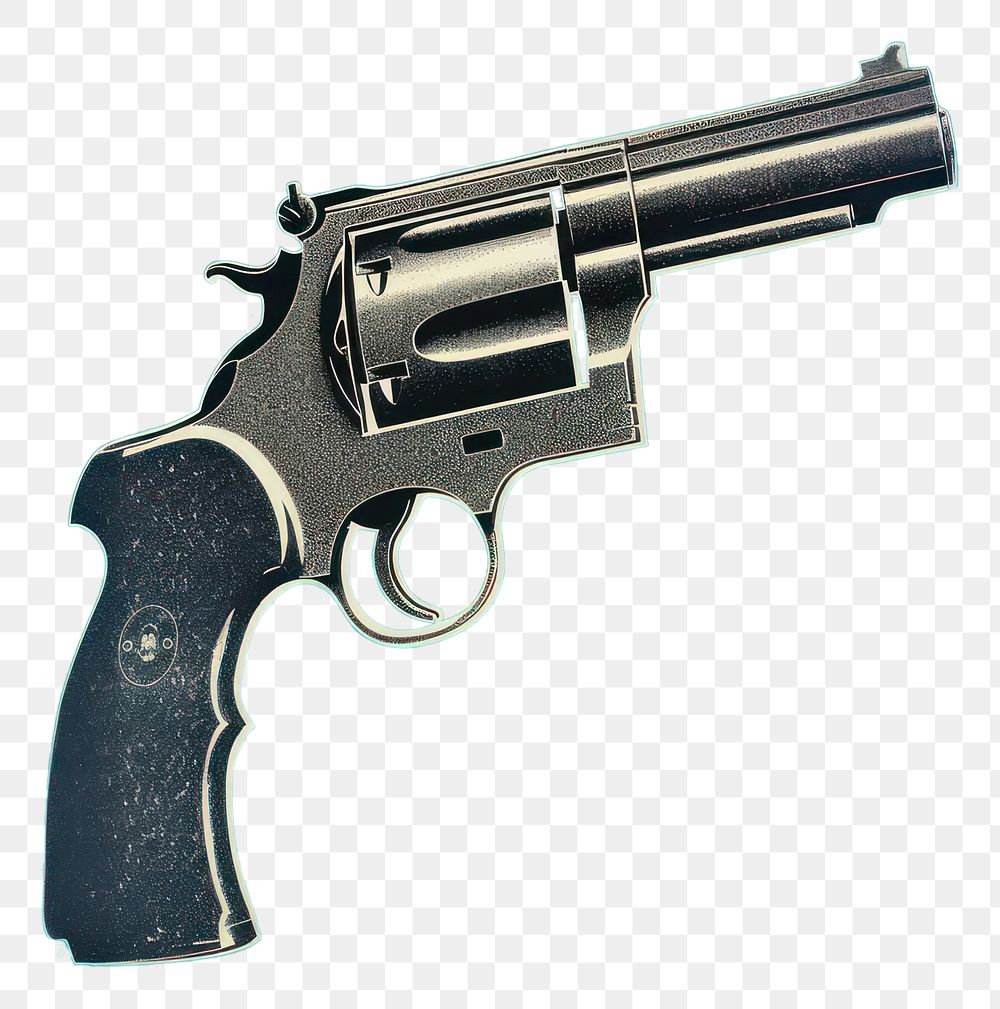PNG Revolver handgun weapon blue. AI generated Image by rawpixel.