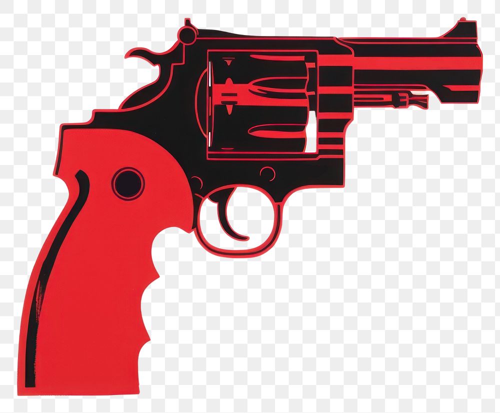PNG Revolver handgun weapon red. AI generated Image by rawpixel.