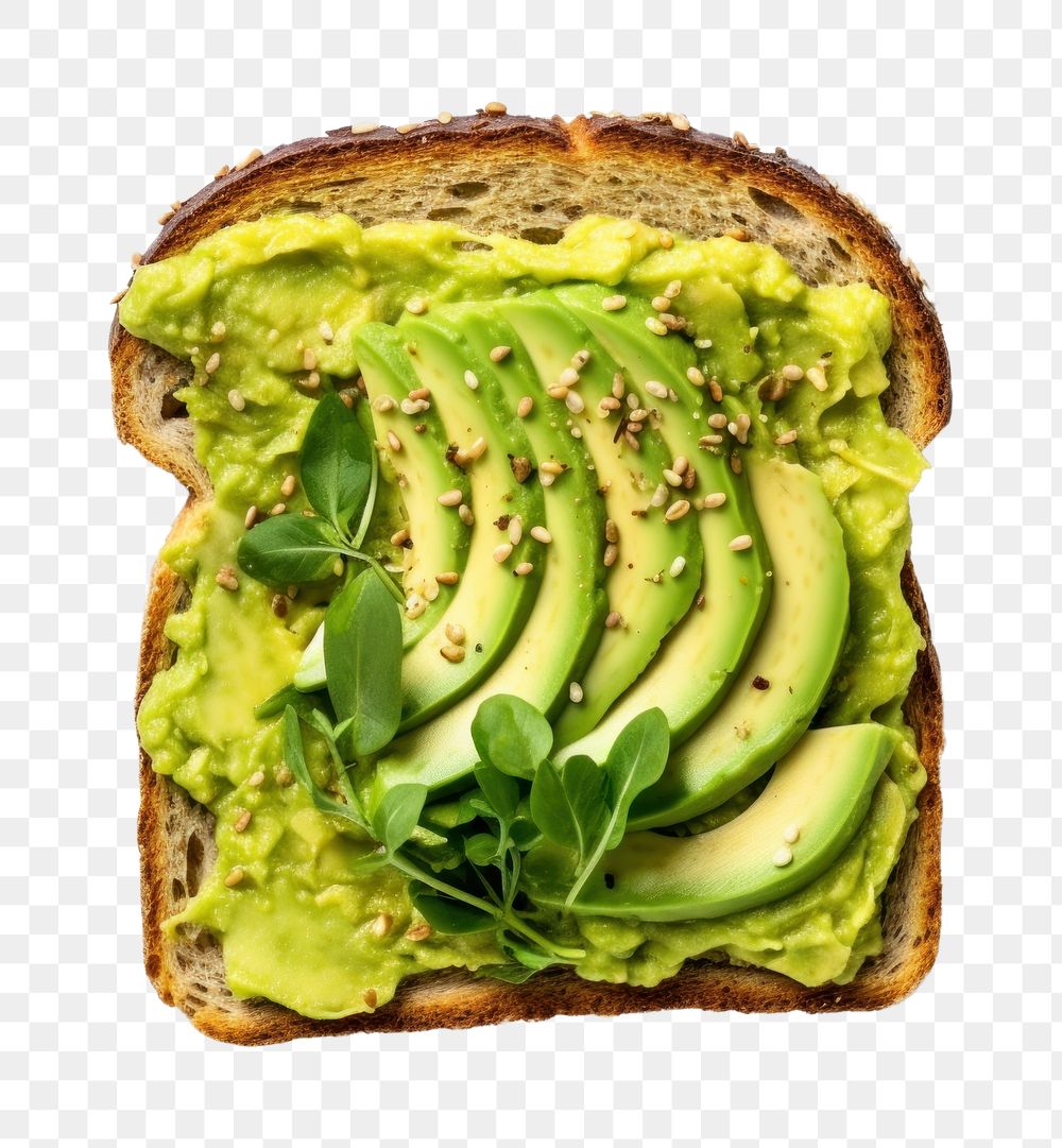 PNG Avocado toast food vegetable guacamole. AI generated Image by rawpixel.