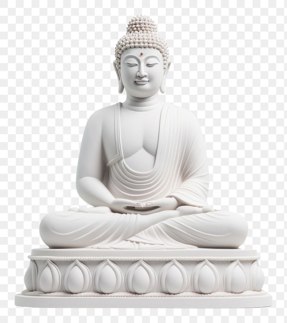 PNG A buddha statue white representation spirituality. AI generated Image by rawpixel.