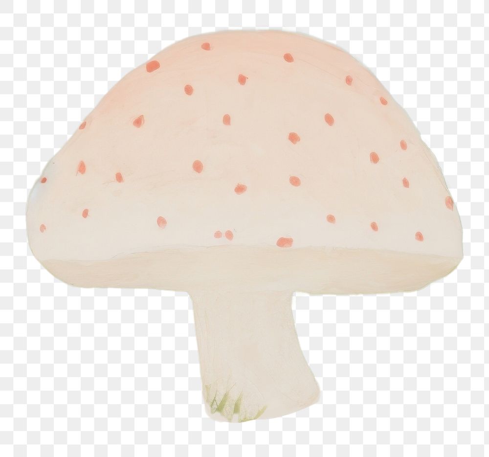 PNG  Red and white dot mushroom in the garden painting art plant. AI generated Image by rawpixel.